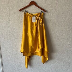 Golden yellow asos skirt with pockets.